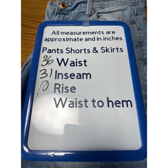 Jordache Light Wash Distressed Denim Jeans Bootcut High Rise Worn Hem Size 12 - Picture 14 of 14